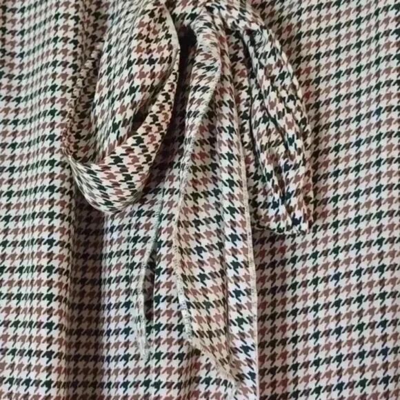 who what wear women's Blouse with Tie Front and Bib Collar - Picture 6 of 13